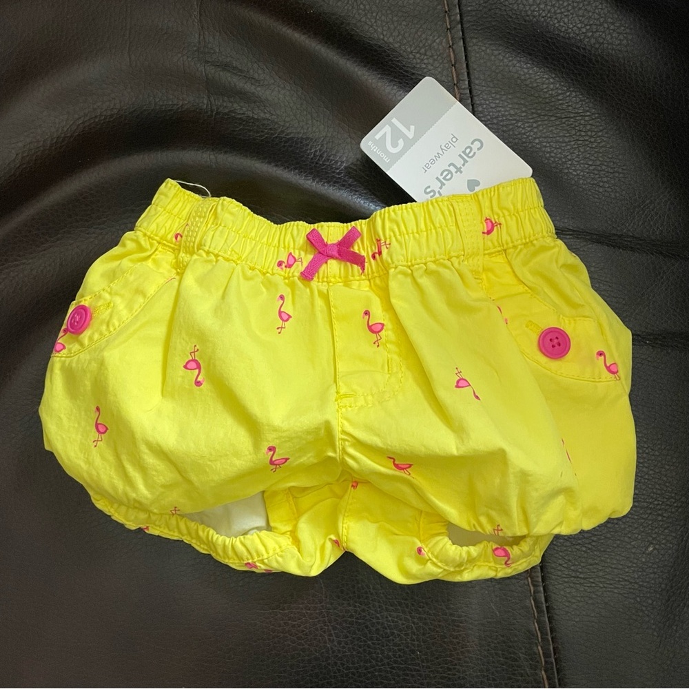 Carter's Bright Yellow Flamingo Diaper Cover